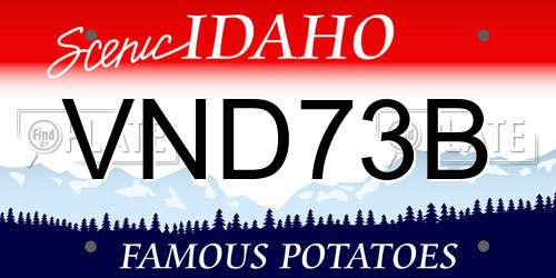 VND73B Idaho License Plate