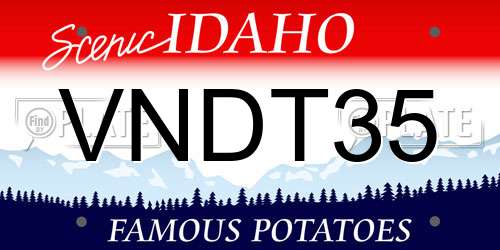 VNDT35 Idaho License Plate