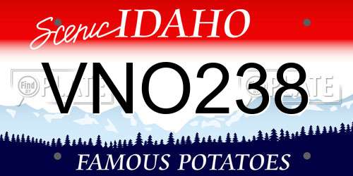 VNO238 Idaho License Plate