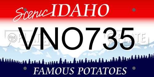 VNO735 Idaho License Plate