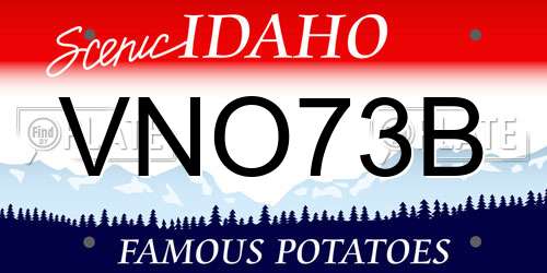 VNO73B Idaho License Plate