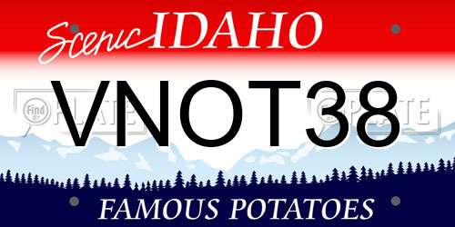 VNOT38 Idaho License Plate