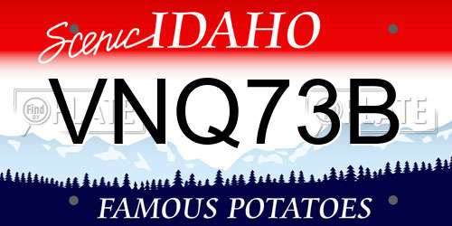 VNQ73B Idaho License Plate