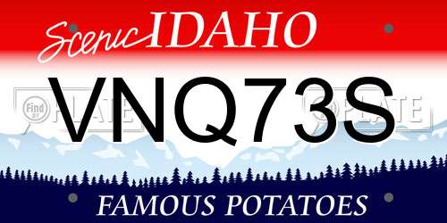 VNQ73S Idaho License Plate