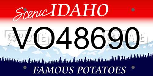 VO48690 Idaho License Plate
