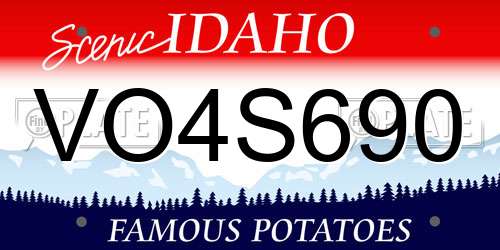 VO4S690 Idaho License Plate