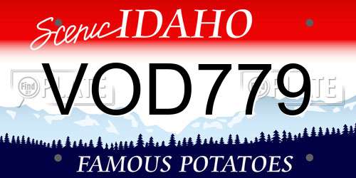 VOD779 Idaho License Plate