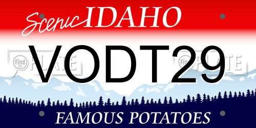 VODT29 Idaho License Plate
