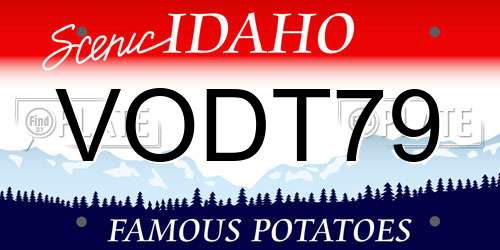 VODT79 Idaho License Plate