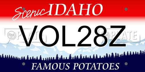 VOL28Z Idaho License Plate
