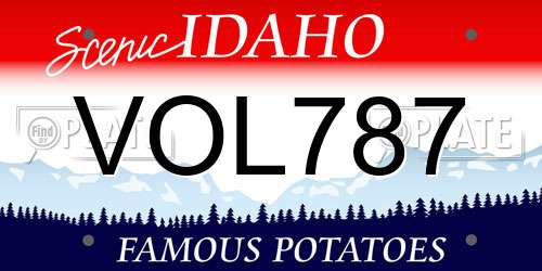 VOL787 Idaho License Plate