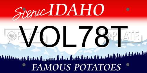 VOL78T Idaho License Plate