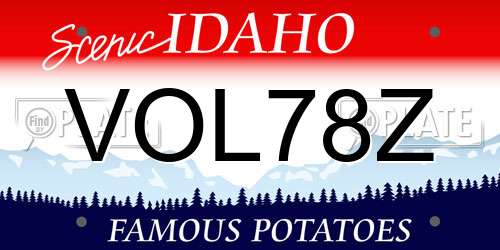 VOL78Z Idaho License Plate