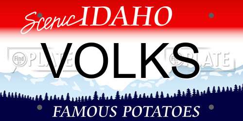 VOLKS Idaho License Plate