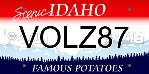 VOLZ87 Idaho License Plate