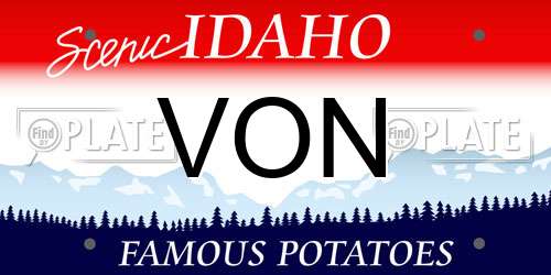 VON Idaho License Plate