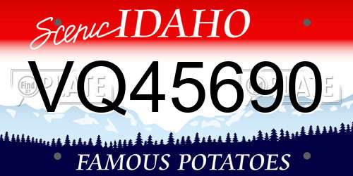 VQ45690 Idaho License Plate