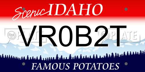 VR0B2T Idaho License Plate