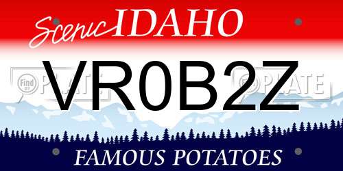 VR0B2Z Idaho License Plate