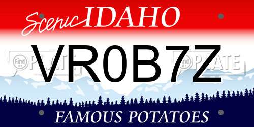 VR0B7Z Idaho License Plate