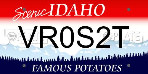 VR0S2T Idaho License Plate