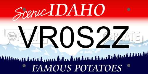 VR0S2Z Idaho License Plate