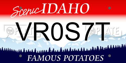 VR0S7T Idaho License Plate