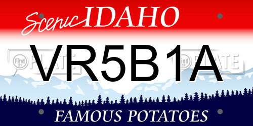 VR5B1A Idaho License Plate