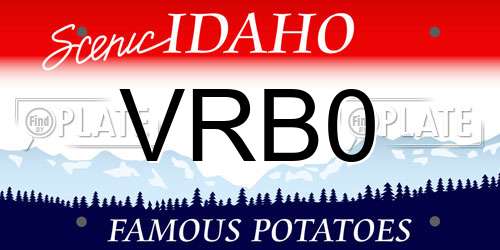 VRB0 Idaho License Plate