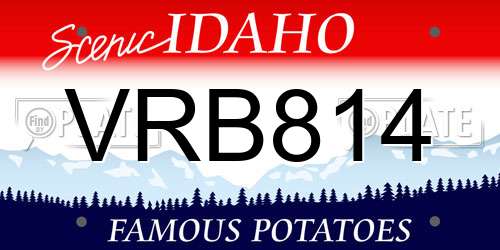 VRB814 Idaho License Plate