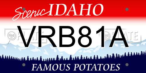 VRB81A Idaho License Plate