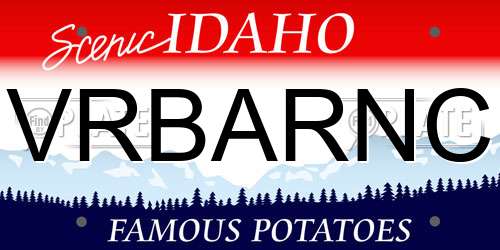 VRBARNC Idaho License Plate
