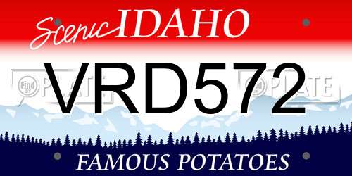 VRD572 Idaho License Plate