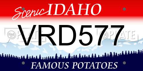 VRD577 Idaho License Plate