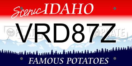VRD87Z Idaho License Plate