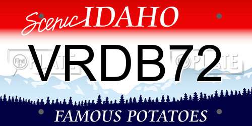 VRDB72 Idaho License Plate