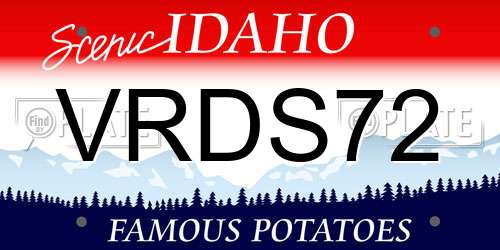 VRDS72 Idaho License Plate