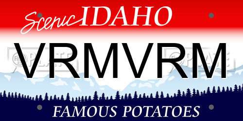 VRMVRM Idaho License Plate