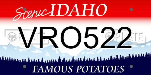 VRO522 Idaho License Plate