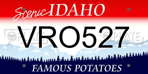 VRO527 Idaho License Plate