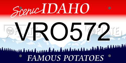 VRO572 Idaho License Plate