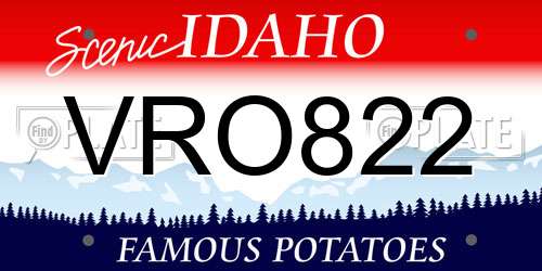 VRO822 Idaho License Plate
