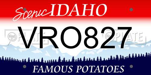 VRO827 Idaho License Plate