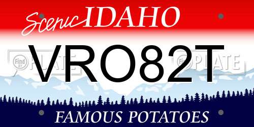 VRO82T Idaho License Plate