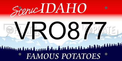 VRO877 Idaho License Plate