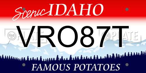 VRO87T Idaho License Plate