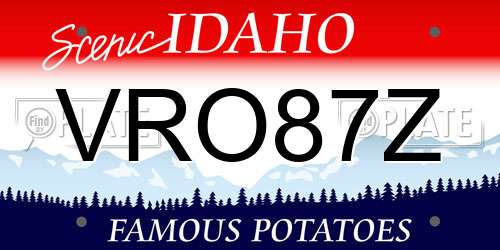 VRO87Z Idaho License Plate
