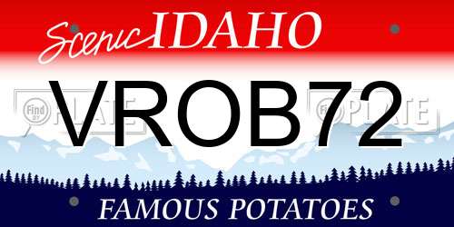 VROB72 Idaho License Plate