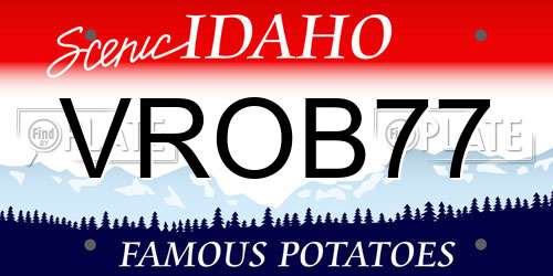 VROB77 Idaho License Plate