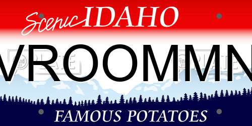 VROOMMN Idaho License Plate